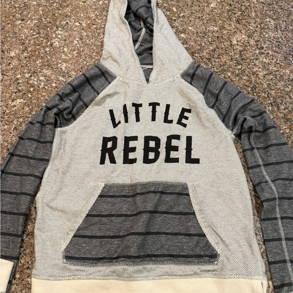Tops - Kids‎ Striped Gray Hoodie